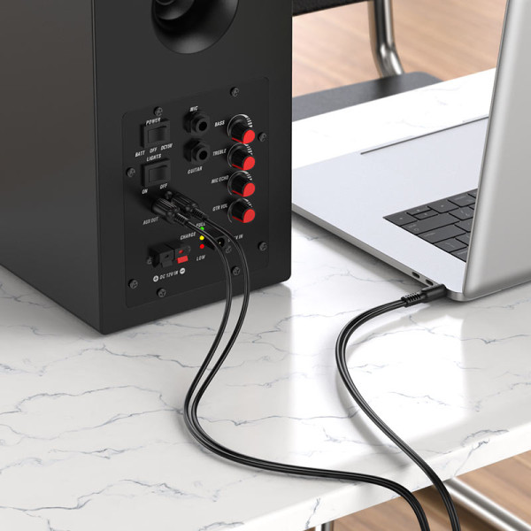 Фото - Кабель 3.5 мм - 3.5 мм BOROFONE BL11 3.5mm to double RCA Black (6974443382204)