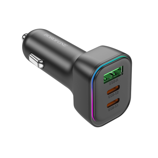 Фото - Автомобильное зарядное устройство BOROFONE BZ28C Trophie PD60W(2C1A) car charger Black (6941991110870)