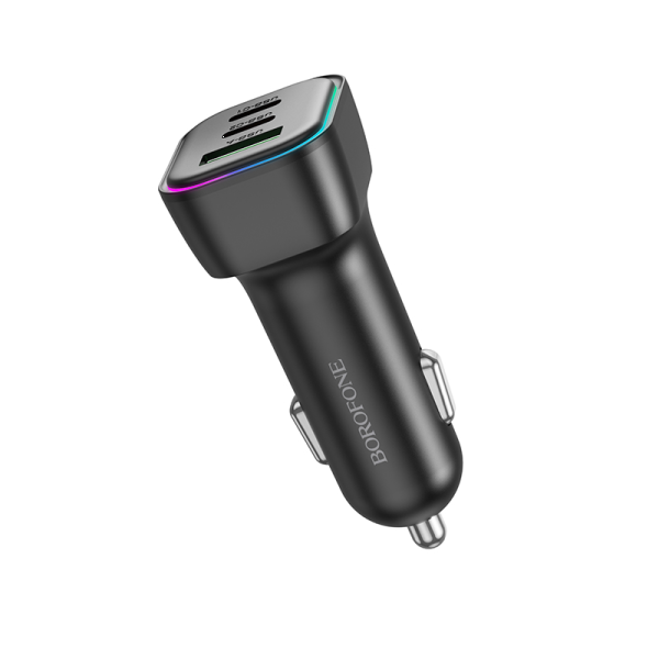 Фото - Автомобильное зарядное устройство BOROFONE BZ28C Trophie PD60W(2C1A) car charger Black (6941991110870)