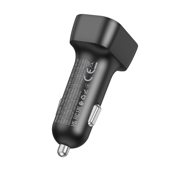 Фото - Автомобильное зарядное устройство BOROFONE BZ28C Trophie PD60W(2C1A) car charger Black (6941991110870)