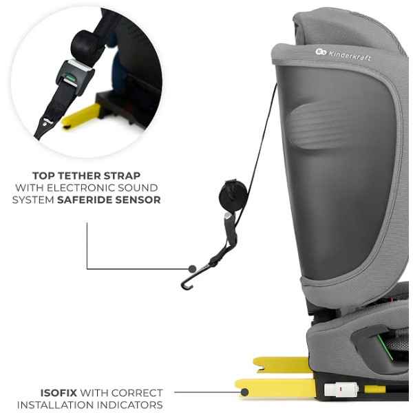 Фото - Автокресло Kinderkraft Fix2Go i-Size Grey (KCFI2GO0GRY0000)