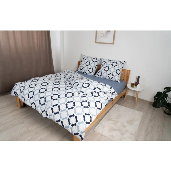 Фото - Простынь двуспальная ТЕП ВДОХНОВЕНИЕ с резинкой 180х200 см Голубой (2-04018_26849)