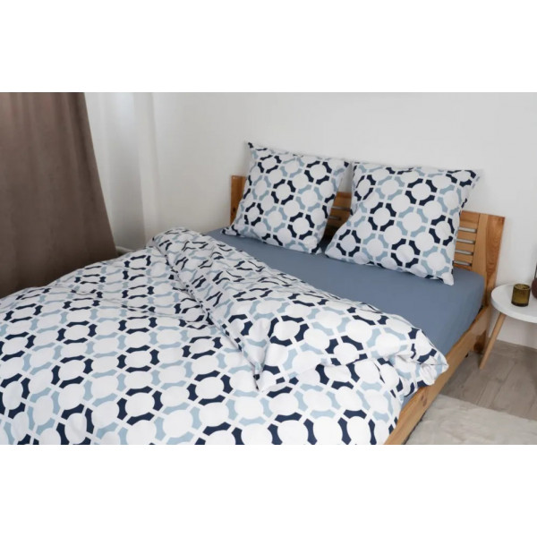 Фото - Простынь двуспальная ТЕП ВДОХНОВЕНИЕ с резинкой 180х200 см Голубой (2-04018_26849)