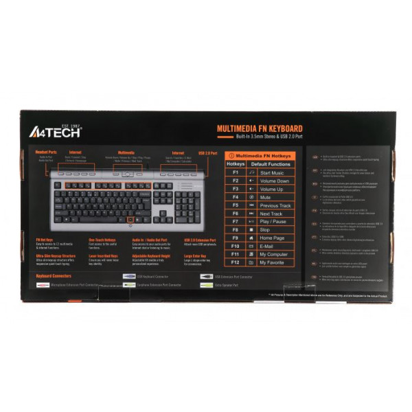 Фото - Клавиатура A4tech KL-7 MUU USB (Grey+Black)