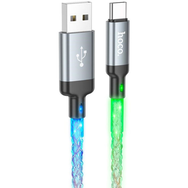 Фото - Кабель синхронизации данных HOCO U112 Shine charging data cable for Type-C Gray (6931474788818)