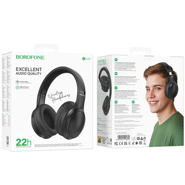 Фото - Наушники накладные беспроводные BOROFONE BO29 Fascinador Black (6941991116032)
