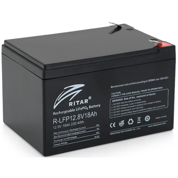 Фото - Аккумулятор для ИБП Ritar LiFePO4 12,8V 18Ah 230.4WH (R-LFP 12.8V 18Ah)