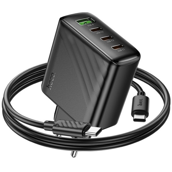 Фото - Сетевое зарядное устройство HOCO CS27A Supply PD67W (3C1A) charger set (C to C)(EU) Black (6942007639842)