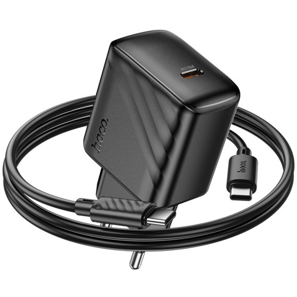 Фото - Сетевое зарядное устройство HOCO CS24A PD25W charger set (C to C)(EU) Black (6942007639774)