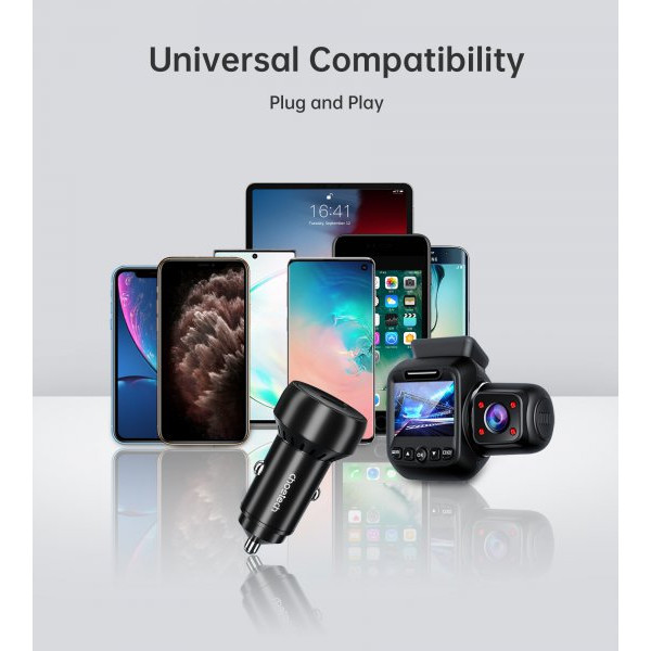 Фото - Автомобильное зарядное устройство Choetech USB-C+USB-A (TC0014-BK)