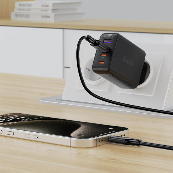 Фото - Кабель синхронизации данных AceFast C17-04 USB-A to USB-C Black (6974316284178)