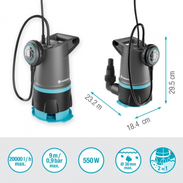 Фото - Погружной насос Gardena 20000 Basic 2-в-1 (09018-47.000.00)
