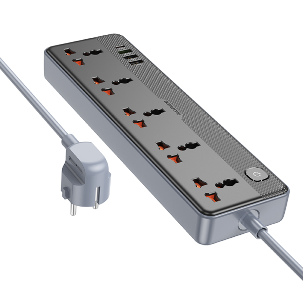 Фото - Сетевой фильтр BOROFONE BAC5A Lord 5 position socket PD20W/1C3A EU Black (6941991111501)