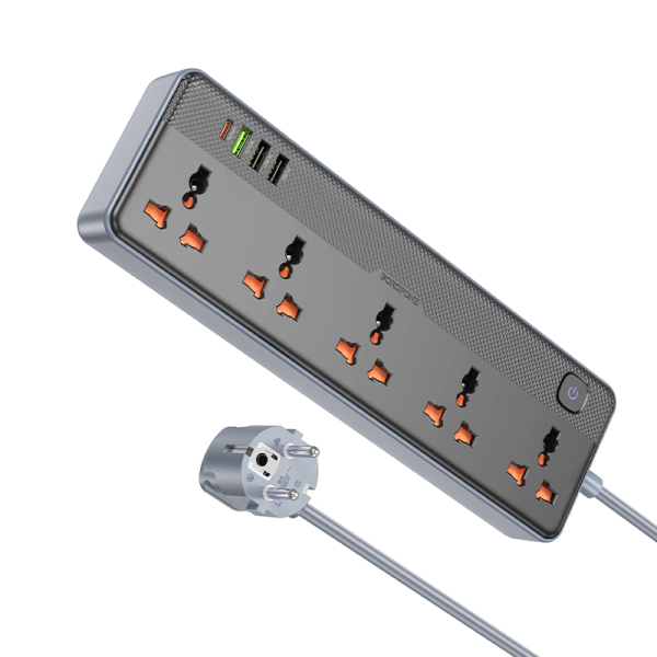 Фото - Сетевой фильтр BOROFONE BAC5A Lord 5 position socket PD20W/1C3A EU Black (6941991111501)