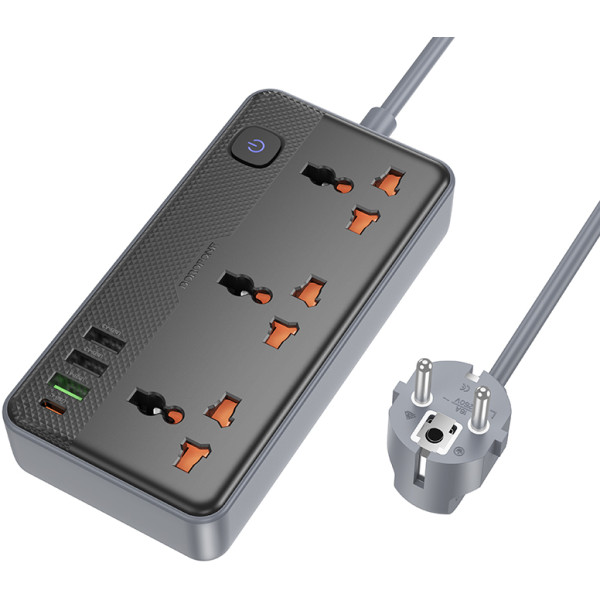 Фото - Сетевой фильтр BOROFONE BAC3A Roy 3 position socket PD20W/1C3A EU Black (6941991111464)