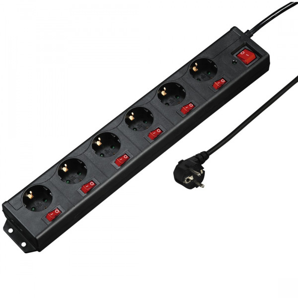 Фото - Сетевой фильтр Hama 6хSchuko 3Gx1.5 мм 1.4 м Black (00137259)