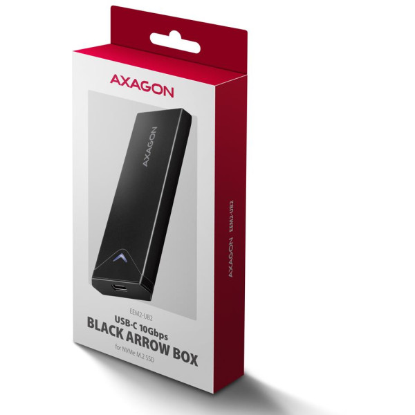 Фото - Внешний карман AXAGON USB-C 10Gbps - M.2 NVMe SSD BLACK ARROW box (EEM2-UB2)
