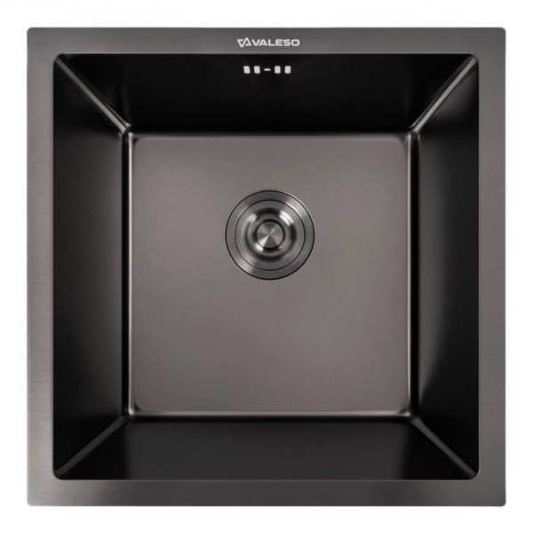 Фото - Мойка кухонная VALESO PVD черная 44х44 Handmade монтаж под столешницу (3.0/0.8)