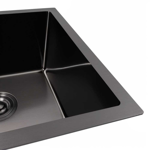 Фото - Мойка кухонная VALESO PVD черная 44х44 Handmade монтаж под столешницу (3.0/0.8)