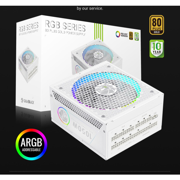 Фото - Блок питания для ПК Gamemax RGB 1050G WH