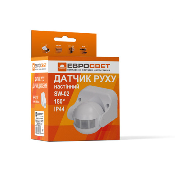 Фото - Проводной датчик движения Євросвітло SW-02 180° Белый (000057256)