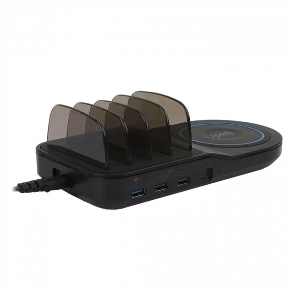 Фото - Беспроводное зарядное устройство Timstool Qi и 4 USB Black (SG0104QCW-US-BK) Фото - Беспроводное зарядное устройство Timstool Qi и 4 USB Black (SG0104QCW-US-BK)