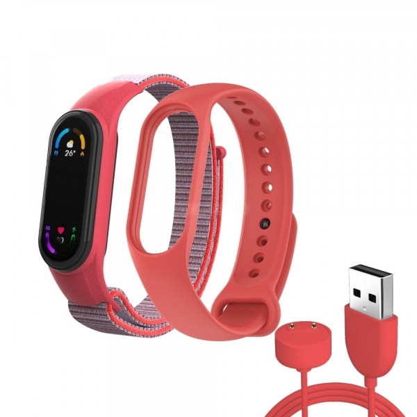 Фото - Ремешок для фитнес-браслета Armorstandart Set for Xiaomi Mi Band 7/6/5 New Style Red (ARM77038)