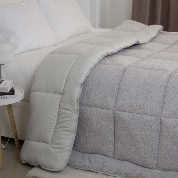 Фото - Одеяло демисезонное полуторное ТЕП TEDDY 150х210 см Светло-серый (1-05207_35049)