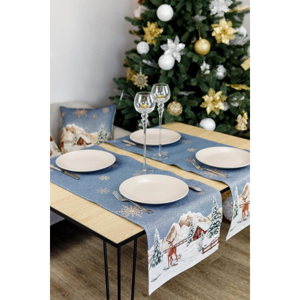 Фото - Скатерть раннер Прованс гобелен Голубое сияние 35х100 (031371)