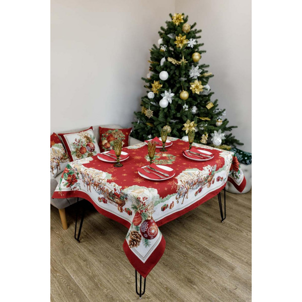 Фото - Скатерть квадратная Прованс гобелен PRESENT 135х140 (031327)