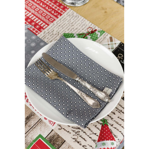 Фото - Салфетка для сервировки Прованс Merry Christmas серая 35x45 (031381)