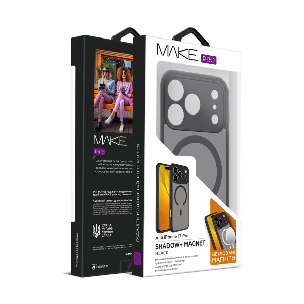 Фото - Чехол для смартфона MAKE Shadow plus Magnet for Apple iPhone 17 Pro, Black (MCSDM-AI17PBK)