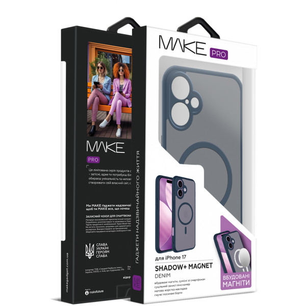 Фото - Чехол для смартфона MAKE Shadow plus Magnet for Apple iPhone 17, Denim (MCSDM-AI17DN)