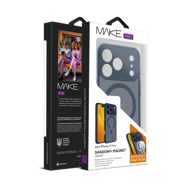 Фото - Чехол для смартфона MAKE Shadow plus Magnet  for Apple iPhone 17 Pro, Denim (MCSDM-AI17PDN)