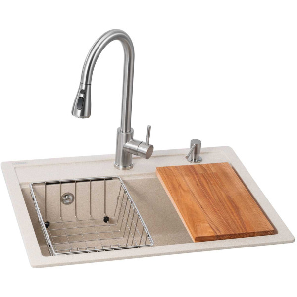 Фото - Мойка кухонная+смеситель GRANADO Basic Artes avena (+ Campo LUX inox + дозатор Redondo inox + корзина + доска)