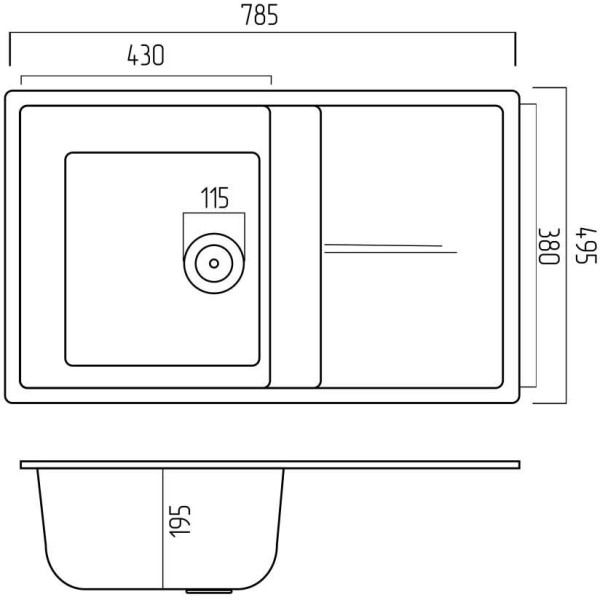 Фото - Мойка кухонная VALESO 7950 Selena матовая Серая