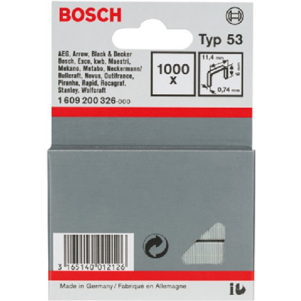 Фото - Скобы Bosch 1000 шт. (1.609.200.326)