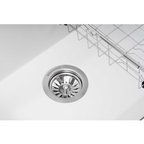 Фото - Мойка кухонная+смеситель GRANADO Optimal Artes white (+ Badalona LUX inox + дозатор Redondo inox + корзина + доска)