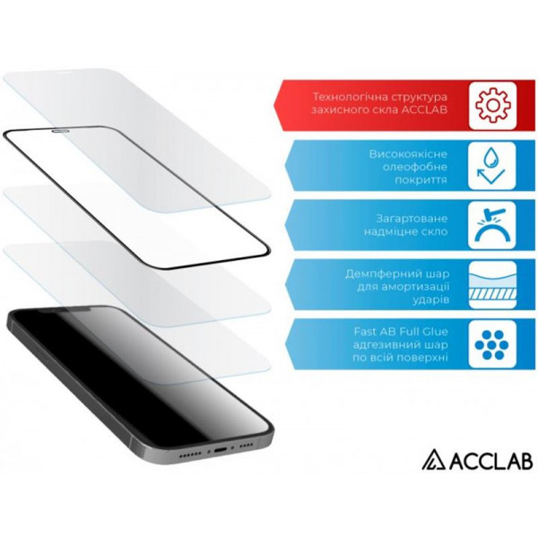 Фото - Защитное стекло для смартфона ACCLAB Full Glue for Nokia 1.4 Black (1283126511790)