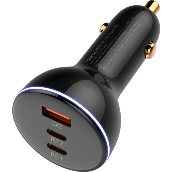 Фото - Автомобильное зарядное устройство Gelius Tronex GP-CC012 1USB + 2Type-C 160W Black (101285)