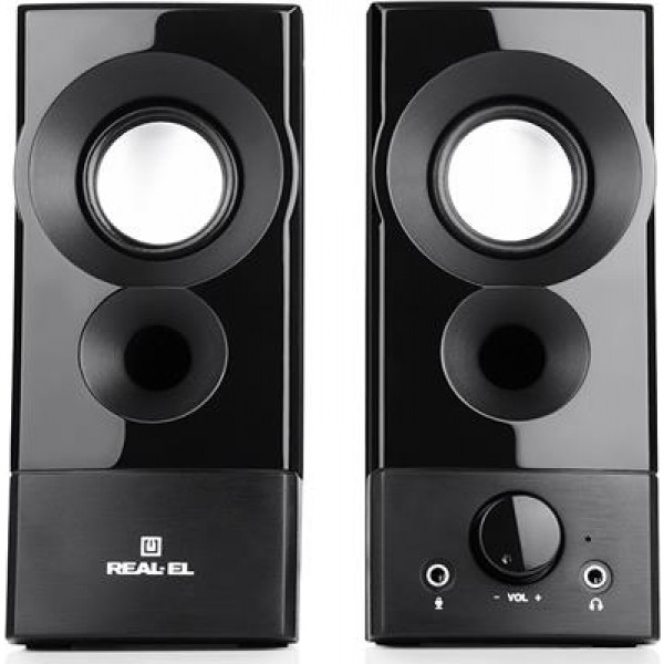 Фото - Уценка - Компьютерная акустика обычная 2.0 REAL-EL S-90 Black (EL121100011)