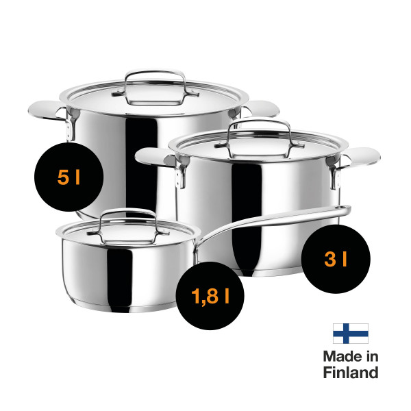 Фото - Кастрюля Fiskars All Steel 3 л (1023766)