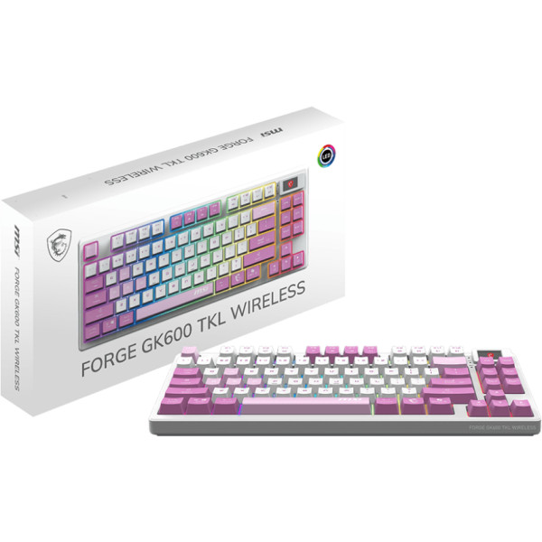 Фото - Клавиатура беспроводная игровая MSI GAMING VIOLET UA FORGE GK600 TKL W VIOLET