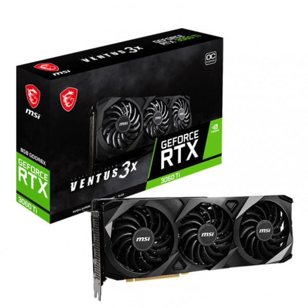 Фото - Видеокарта MSI GF RTX 3060 Ti 8GB GDDR6X Ventus 3X 8GD6X OC
