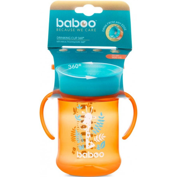 Фото - Чашка-непроливайка детская Baboo 300 мл Safari Orange (8-134)
