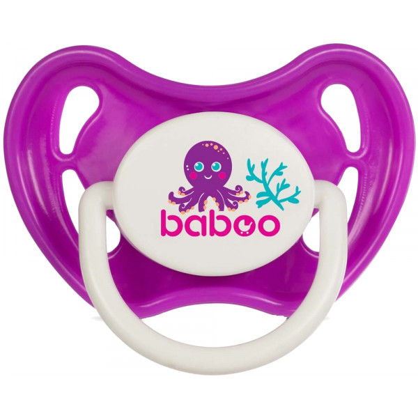 Фото - Симметричная пустышка Baboo Sea Life 0+ мес Purple (5-031)