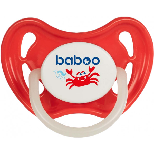 Фото - Круглая пустышка Baboo Marine 6+ мес Red (5-038)