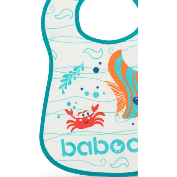 Фото - Нагрудник тканевый Baboo Sea Life White (11-010)
