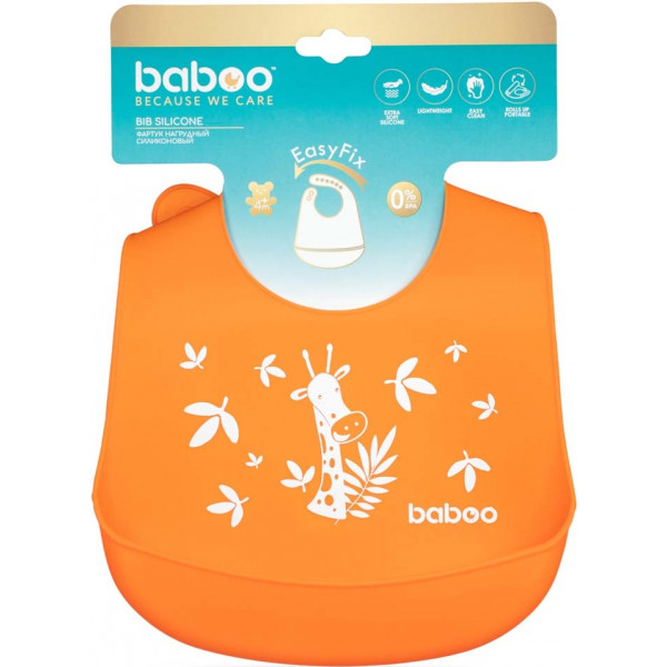 Фото - Нагрудник силиконовый Baboo Safari Orange (11-006)