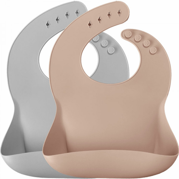 Фото - Нагрудник силиконовый MinikOiOi Basics Bubble Beige/Powd 2 шт. (101020066)
